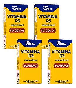 Kit 4 - Vitamina D 50.000ui - Suplemento Alimentar 8 Cáps Cd