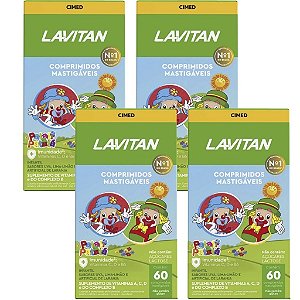 Kit 4 Lavitan Patati Patata Vitamina Infantil Sabor Mix de Sabores Cimed c/60 Comprimidos