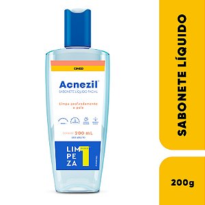 Acnezil Sabonete antisseptico Liquido Facial 200ml sabonete para espinhas todo tipo de pele limpa profundamente