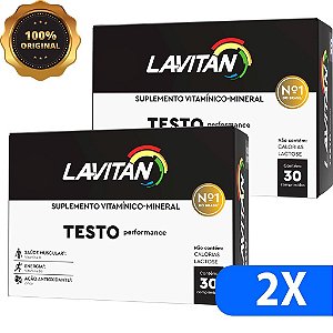 Kit 2 Lavitan Testo Performance Para Disfunção Erétil C/30 Cada