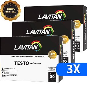Kit 3 Lavitan Testo Performance Para Disfunção Erétil C/30 Cada