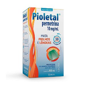 Pioletal Permetrina Loção Com 60ml Tratamento De Piolhos E Lendêas