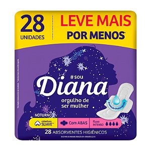 Absorvente Diana Noturno Suave com Abas 28 Unidades