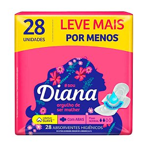 Absorvente Externo Diana Suave Com Abas 28 Unidades