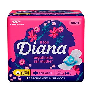 Absorvente Externo Diana Suave Com Abas Com 8 Unidades