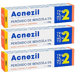 Acnezil tratamento da acne e espinha 20g peroxido de benzoila cimed