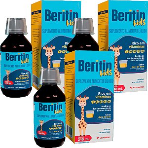 Beritin Kids Suplemento Alimentar vitamina C, B1, B2, B3 e B6 Líquido 240ml similar ao Apevitin BC