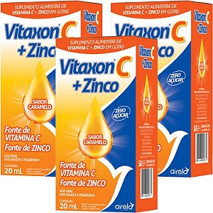 Vitamina C Vitaxon C + Zinco 200Mg/Ml Gotas - Zero Açúcar 20ml Airela