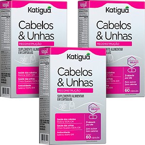 Cabelos E Unhas Reconstrução 60 Cápsulas SUPLEMENTO Katiguá