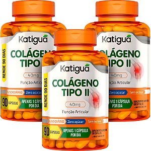 Colágeno Tipo II 40mg Função Articular 90 cápsulas - Katiguá