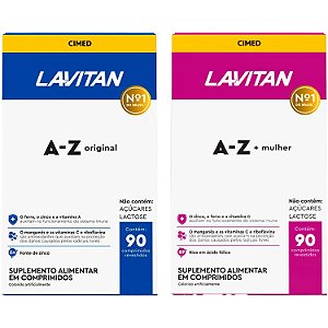 Multivitamínico Lavitan AZ Homem 90caps + Lavitan AZ Mulher 90caps Suplemento alimentar