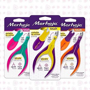 Alicate para Cutícula + Cortador de Unhas Merheje Touch Cores aleatórias