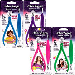 Alicate Para Cutícula e Espátula Merheje Teens Super Cores aleatórias