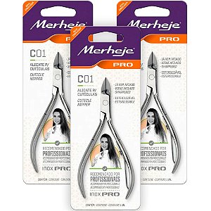 Alicate Para Cutículas Merheje Pro Aço Inox C01