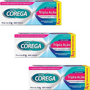 Creme Corega - Fixador de Dentadura Ultra Tripla Ação Sem Zinco - 8,5g