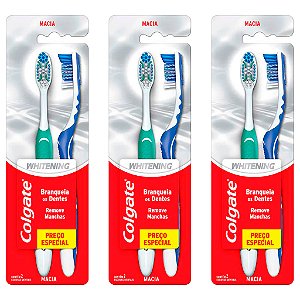 Escova Dental Colgate Whitening Macia Com 2 Unidades
