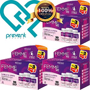 Femme Way Cabelo E Unha Leve 3 Pague 2 com 90cap Prevent Pharma