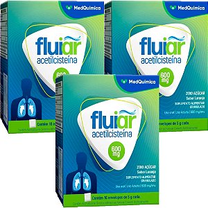 Fluiar 600mg Medquimica acetilcisteína Granulado 16 envelopes de 5g Cada