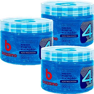 Gel Fixador Condicionador Bozzano Ação Prolongada Fixação 4 Mega Forte 300g