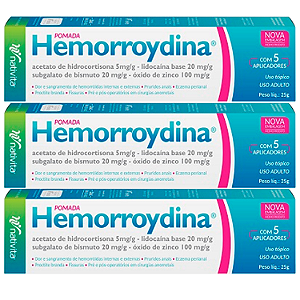 Hemorroydina Pomada 25g + 5 Aplicadores Pomada para hemorroidas e fissuras