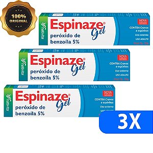 Kit 3 Espinaze Gel 20g Benzoíla 5%n Contra cravos e espinhas