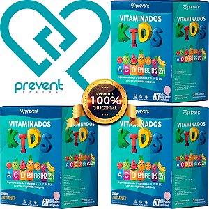 Vitaminados Kids com 60 comprimidos mastigáveis Tutti-Frutti Vitamina A C D B1 B6 B12 Zn