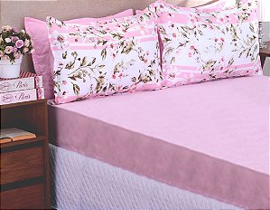 Jogo de cama Lençol Garden 03 peças Casal Queen Lirio