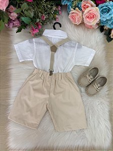 Conjunto Miss Cherry Henry Suspensorio Bege