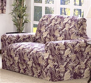 Capa de Sofa Adere Floral Vinho 02 e 03 Lugares