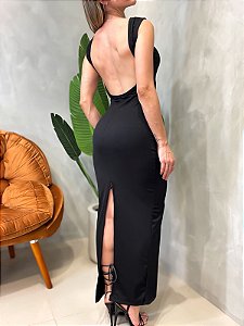 Vestido Longo em Ribana Regata Costas Nua Rafaela Ref. 1667 (Vendido e entregue diretamente pelo fornecedor.)