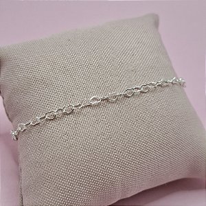20- Pulseira Elos de Coração - Banhada a Prata