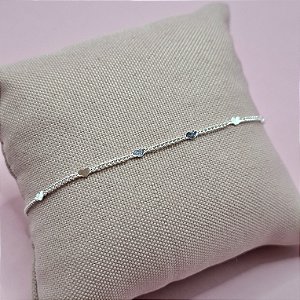 19- Pulseira Mini Corações - Banhada a Prata