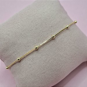 28- Pulseira Mini Esferas - Banhada a Ouro