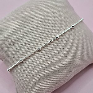 29- Pulseira Mini Esferas - Banhada a Prata