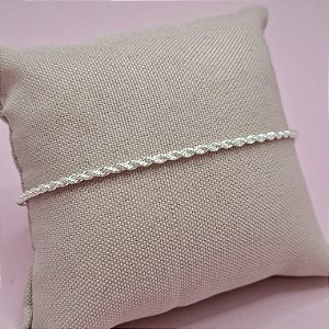 12- Pulseira Entrelaçada - Banhada a Prata