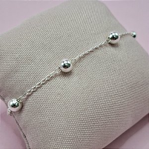 11- Pulseira Bolinhas - Prata