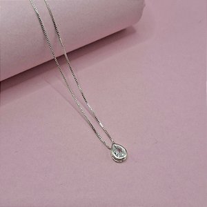 05- Colar Gota de Cristal - Prata 925