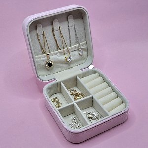 37- Mini Porta-Joias Portátil - Rosa