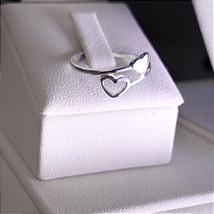 ANEL - CORAÇÕES - PRATA 925