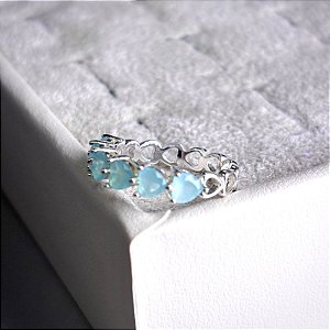 ANEL - CORAÇÕES TIFFANY - PRATA 925