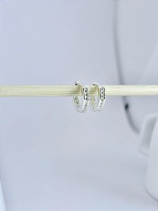 ARGOLA CLICK CRAVEJADA 1F - P - PRATA 925