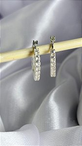 ARGOLA CLICK CRAVEJADA - G - PRATA 925