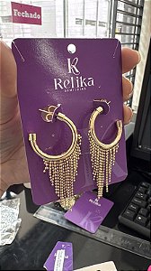 BRINCO ARGOLA COM FRANJA - SEMIJOIA