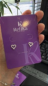 BRINCO CORAÇÃO CRAVEJADO - PRATA 925