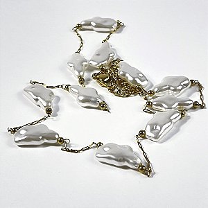 COLAR PEROLAS BARROCAS NO DOURADO - SEMIJOIA