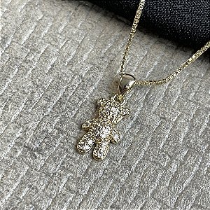 COLAR TED CRAVEJADO NO DOURADO - SEMIJOIA