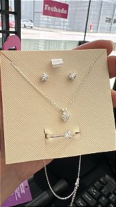 CONJUNTO MOISSANITE + 18 SOLITARIO 2.0 - PRATA 925