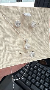 CONJUNTO MOISSANITE PIZZA + 18 SOLITARIO 2.4 - PRATA 925