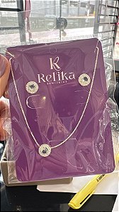 CONJUNTO PONTO DE LUZ LUXO AZUL CLARO - PRATA 925