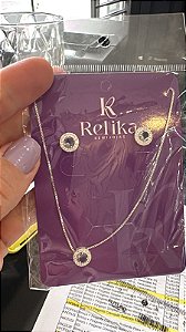 CONJUNTO PONTO DE LUZ LUXO LILAS - PRATA 925